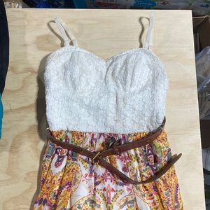 Sun dress with leather belt